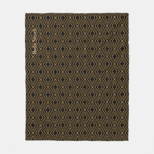 Cobertor De Velo Estação Diamante Faux Dourado em Preto