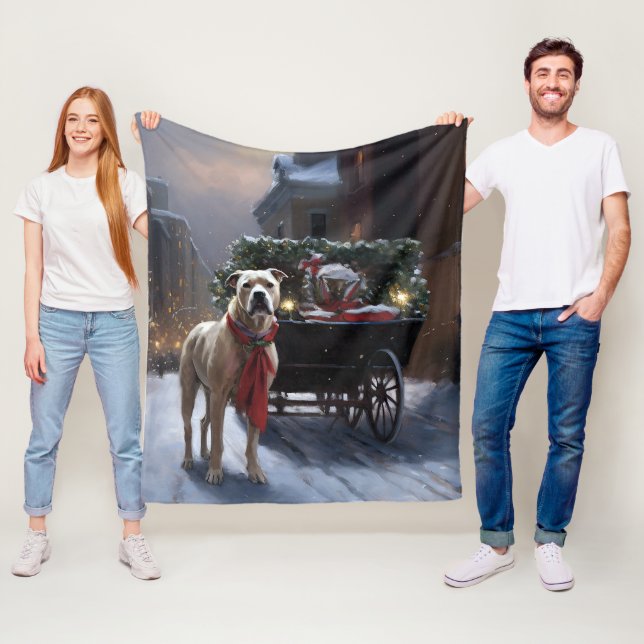 Cobertor De Velo Estação Festiva de Natal Americana Staffordshire (In Situ)