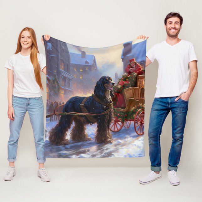Cobertor De Velo Estação Festiva de Natal do Cocker Spaniel (In Situ)