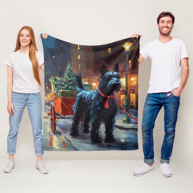 Cobertor De Velo Estação Festiva Terrier Christmas da Escócia (In Situ)