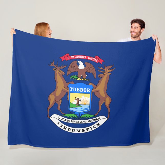 Cobertor De Velo Estado da bandeira de Michigan (In Situ)