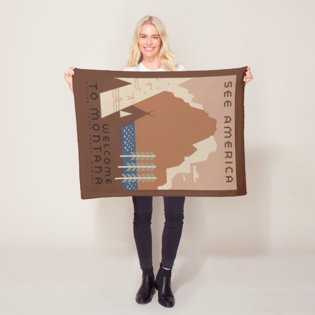 Cobertor De Velo Estado de Montana: Tribos Indianas, Montanhas, Pra (In Situ)