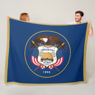 Cobertor De Velo Estado de Utah Flag Impressão Patriotc