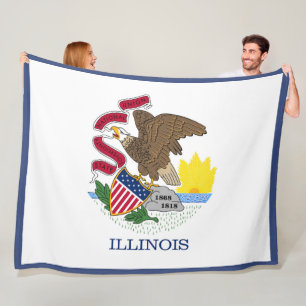Cobertor De Velo Estado do Illinois Flag Impressão Patriotc