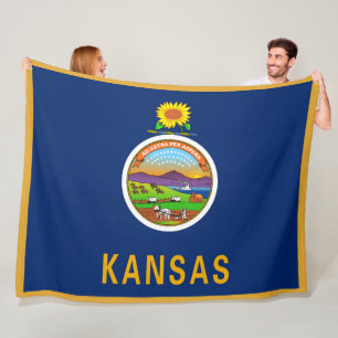 Cobertor De Velo Estado do Kansas Flag Impressão Patriotc