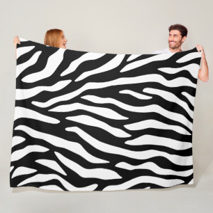 Cobertor De Velo Estampa de zebra moderna em preto e branco