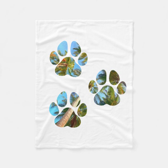 Cobertor De Velo Estampas de cães - Palmeiras tropicais (Frente)