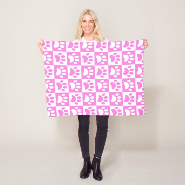 Cobertor De Velo Estampas De Papoeira Em Cor Rosa E Branco (In Situ)