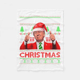 Cobertor De Velo Estarei em Casa no Natal Santa Trump Xmas Pijama