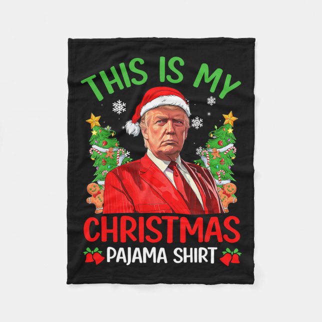 Cobertor De Velo Este É Meu Natal Pajama Engraçado Trump Xmas Pjs M (Frente)