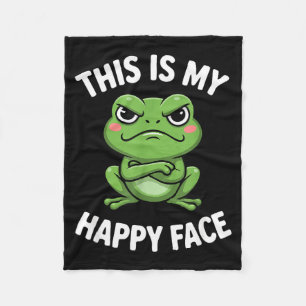 Cobertor De Velo Este É o Meu Rosto Feliz Humor Sapo Bravo Engraçad