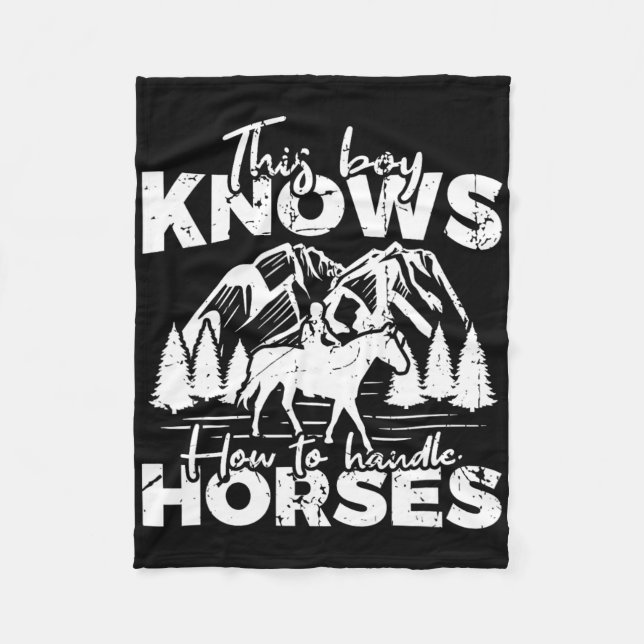 Cobertor De Velo Este Menino Sabe Lidar Com Cavalos  (Frente)