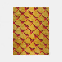 Cobertor De Velo Estêncil da árvore de Natal Vermelho na Dourada