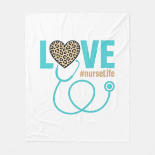 Cobertor De Velo Estetoscópio de Leopardo de Amor de Enfermeira Des