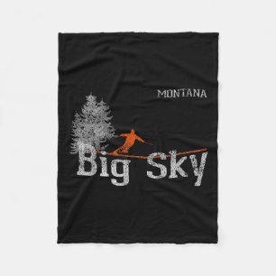 Cobertor De Velo Estilo 1980 Big Sky Montana Vintage Skiing T Shirt