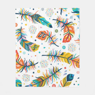 Cobertor De Velo Estilo Boho, padrão de pena sem falhas.