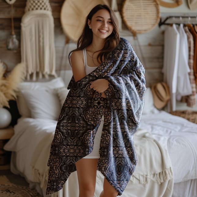 Cobertor De Velo Estilo Broa Viking Faux Leather Patterno (Criador carregado)