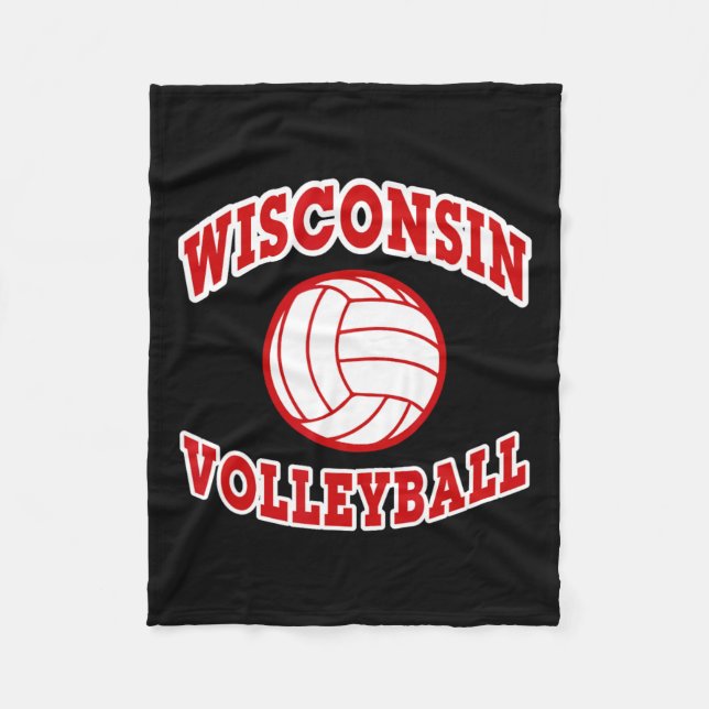 Cobertor De Velo Estilo clássico de voleibol de Wisconsin (Frente)