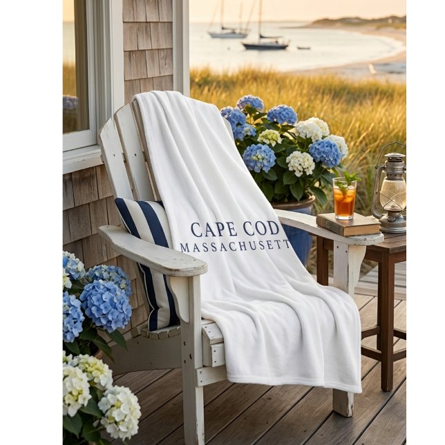 Cobertor De Velo Estilo de Casa Praiana Preppy de Cape Cod Massachu (Criador carregado)