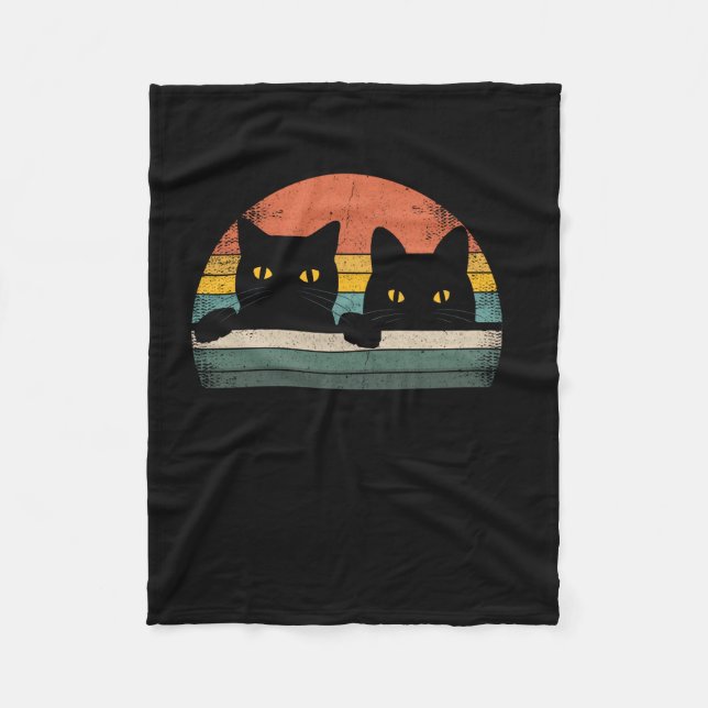 Cobertor De Velo Estilo de Retrorização de Gato Preto - Presente de (Frente)