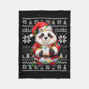 Cobertor De Velo Estilo de Suéter Feio Xmas Lighting Santa Hat Pand
