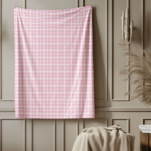 Cobertor De Velo Estilo de Tartan de Xadrez cor-de-rosa Pastel