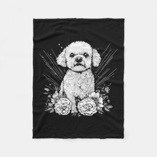 Cobertor De Velo Estilo De Tatuagem Lover Bichon Frise Retrocolor C