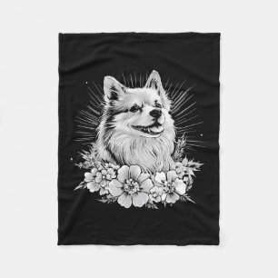 Cobertor De Velo Estilo de Tatuagem Retro Keeshond Amante de Cachor