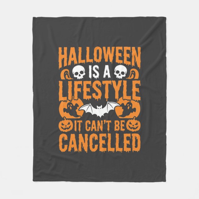 Cobertor De Velo Estilo de vida de Halloween Morcego Assustador Des (Frente)