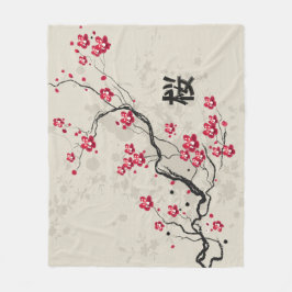 Cobertor De Velo Estilo Oriental Sakura Cherry Blossom Art