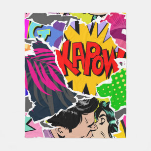 Cobertor De Velo Estilo perfeito de pop de arte de história em quad