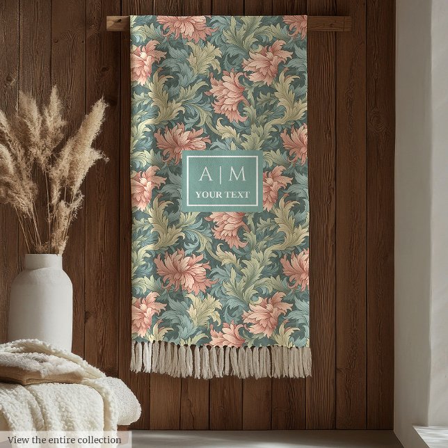 Cobertor De Velo Estilo Romântico Morris personalizado aconchegante (Romantic Morris style pimpernel personalized cozy Fleece Blanket)