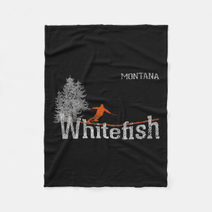 Cobertor De Velo Estilo Whitefish Montana Vintage Skiing, 1980