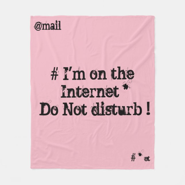 Cobertor De Velo Estou na Internet. Não perturbe! (Frente)