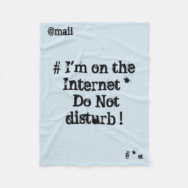 Cobertor De Velo Estou na Internet. Não perturbe! (Frente)
