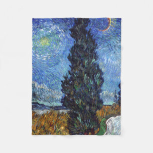Cobertor De Velo Estrada com Ciprestes Impressionismo de Van Gogh