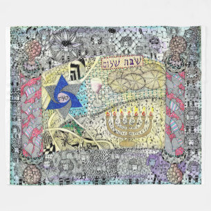 Cobertor De Velo Estrela de David, Shabbat Shalom Blanket