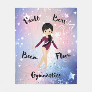 Cobertor De Velo Estrela de Ginástica Cabelo Preto, Olhos Castanhos