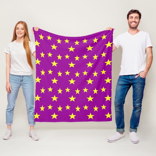 Cobertor De Velo Estrelas amarelas em roxo (In Situ)