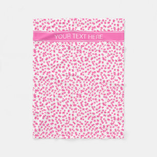 Cobertor De Velo Estrelas BG branca do rosa quente 2, monograma do