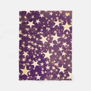 Cobertor De Velo Estrelas brilhantes Dourados roxas do Natal do