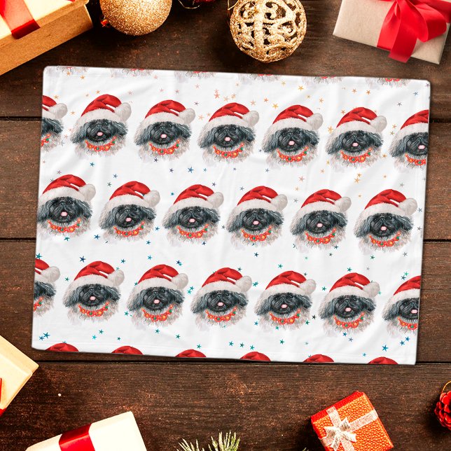 Cobertor De Velo Estrelas de Natal da Raça Canina Pekingese (Criador carregado)