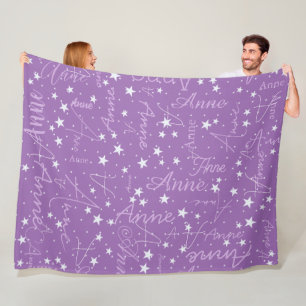 Cobertor De Velo Estrelas do Céu Ultra Violeta (com seu nome)