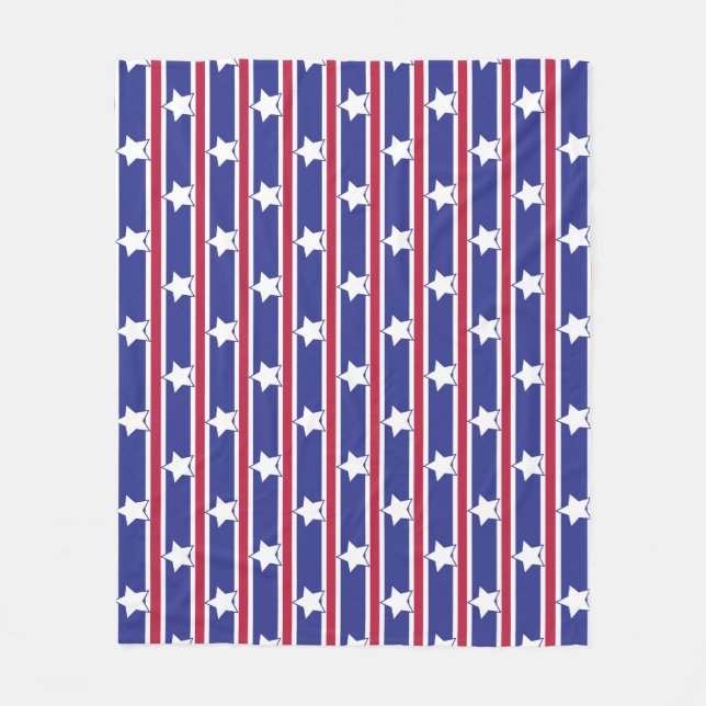 Cobertor De Velo Estrelas e Gretas Patrióticas Divertidas e Ricos (Frente)