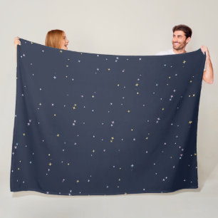 Cobertor De Velo Estrelas Fofas Em Um Céu Noturno Brilhante