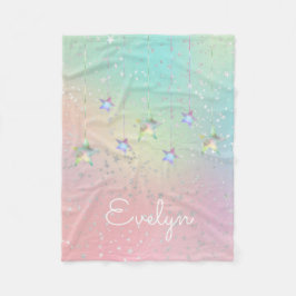 Cobertor De Velo Estrelas holográficas de espiral de Pastel e de fi