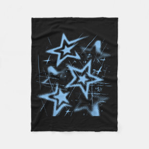Cobertor De Velo Estrelas Nge Y2k Anos 2000 Ciber Azul Gráfico Vint