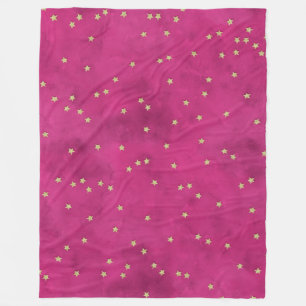 Cobertor De Velo Estrelas no Fundo Rosa