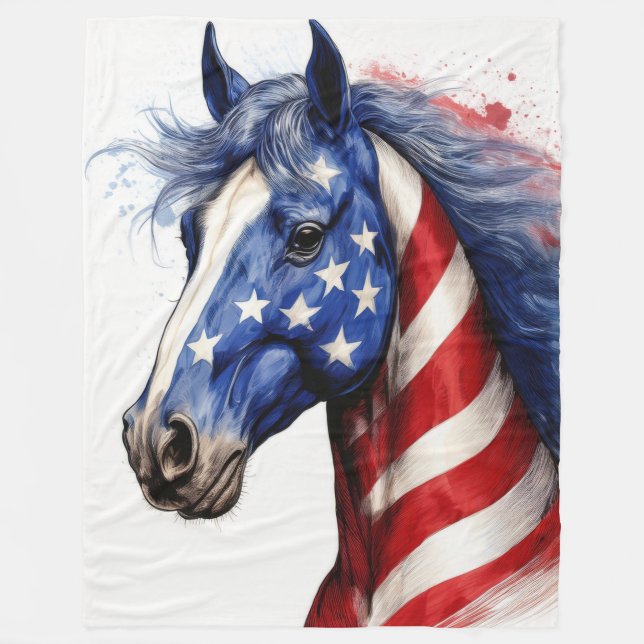 Cobertor De Velo Estrelas, o cavalo americano (Frente)