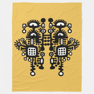Cobertor De Velo Estrutura Abstrata - Preto e Branco com Âmbar